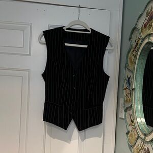Black Pinstripe Vest